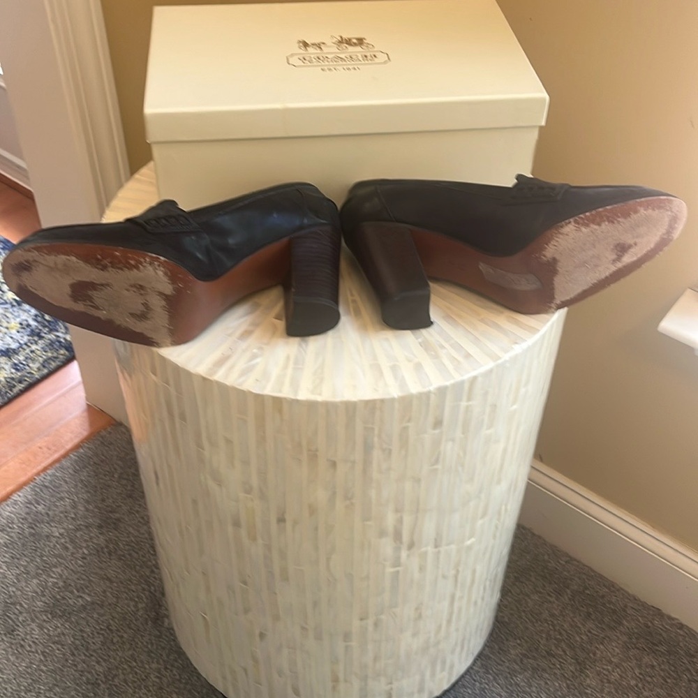 Coach Greta Leather Tassel Heeled Loafers, Size 8.5B - Picture 3 of 7